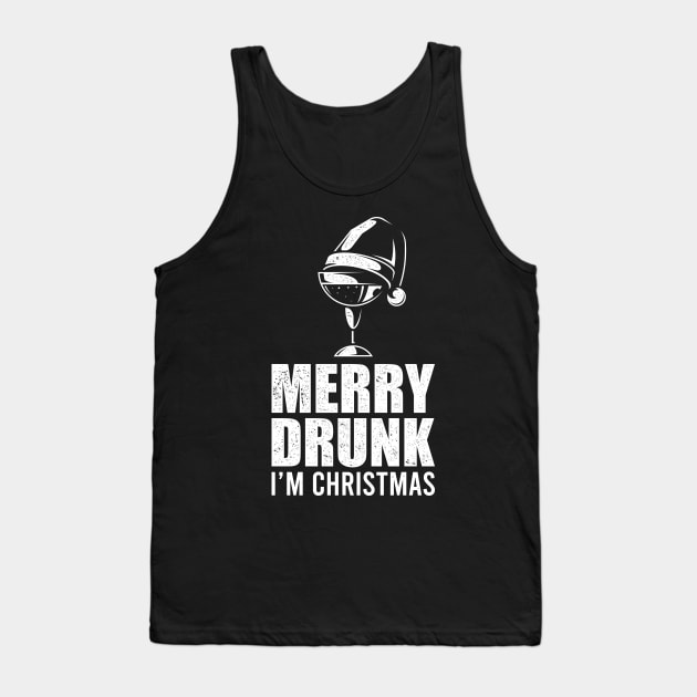Merry Drunk I'm Christmas Funny X-Mas Gift Tank Top by RK Design